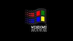 microsoft windows logo black background floppy disk MS-DOS