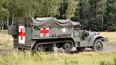 military trucks vehicle red cross