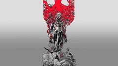 Minimalism Animals veins artwork tattoo Men red gray