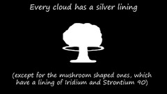 Minimalism apocalyptic dark humor atomic bomb