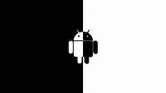 Minimalism black white Android Marshmallow artwork monochrome