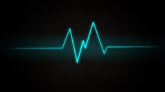 Minimalism heartbeat Pulse lines ekg digital art cyan neon