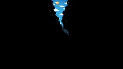 Minimalism underwater Divers artwork illustration dark clouds