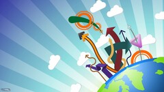 Minimalism vector arrows blue colorful digital art artwork