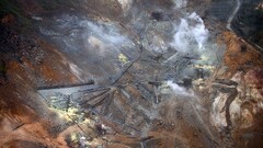 Mining mine Japan landscape aerial view