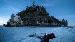 mont saint-michel landscape digital art building France