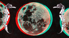 moon 3d anaglyph 3D abstract
