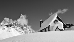 Mountains snow monochrome Dolomites (mountains) nature winter