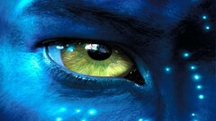 Movies Avatar blue skin Na'vi closeup
