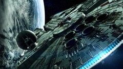 Movies Space star wars Millennium Falcon digital art spaceship