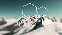 multiple display landscape hexagon blurred triple screen nature