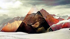 multiple display landscape low poly winter