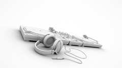 Music headphones cgi mixing consoles Audio digital art render