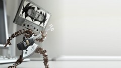 Music humor cassette guitar robot audio cassete cgi render