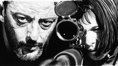Natalie Portman jean reno monochrome Léon: The Professional