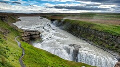 nature landscape river waterfall Gullfoss iceland