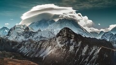 nature Mountains clouds snow landscape himalayas snowy peak sky