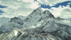 nature Mountains snow winter himalayas landscape ama dablam