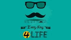 Nerds mustache moustache Typography Turquoise glasses sunglasses