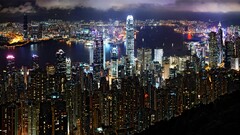 night City victoria harbour Hong Kong China Asia cityscape