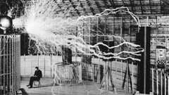Nikola Tesla monochrome vintage electricity