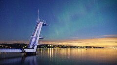 Norway oslo sky night water lights