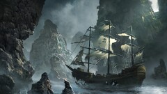 old ship sailing ship ship Ghost Ship fantasy art artwork wreck