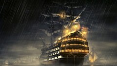old ship ship artwork haryarti rain Sea sailing ship vehicle