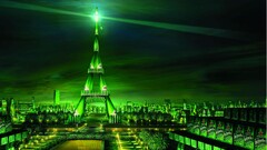 Paris heineken City beer Green advertisements alcohol tower sky
