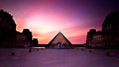 Paris Louvre pink Museum pyramid