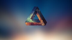 penrose triangle abstract geometry digital art gradient triangle