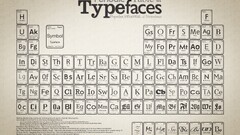 Periodic Table Typography diagrams monochrome beige background