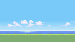 Pixels artwork grass water clouds Pokémon pixel art digital art