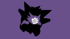 Pokémon Ghastly haunter Gengar Simple Background Minimalism