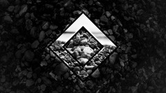 polyscape digital art abstract stones monochrome