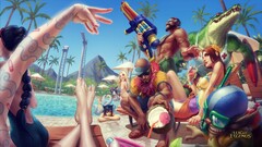 pool party League of Legends PC gaming video game art