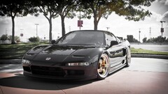 pop-up headlights black cars urban Car vehicle honda nsx Honda
