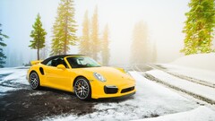 Porsche snow Car yellow cars porsche 991 porsche 911 winter