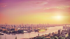 ports river hamburg germany sunlight sky City cityscape