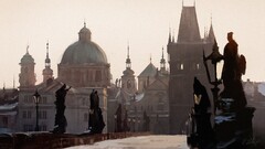 Prague Darek Zabrocki snow Czech Republic old building Bridge