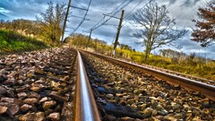 railway train railroad track outdoors