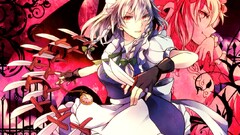 remilia scarlet Knives maid outfit Anime white hair red eyes
