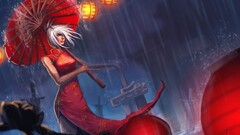 riven League of Legends umbrella dress artwork Cheongsam