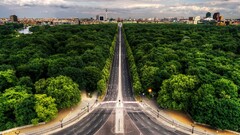 road Berlin cityscape germany long road