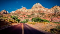 road Zion National Park nature rock
