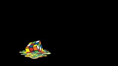 Rubik's Cube melting artwork Minimalism Cube dice digital art