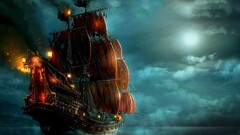sailing ship fantasy art ship artwork pirates lantern Ghost Ship