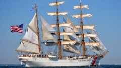 sailing ship flag coast guards ship vehicle