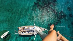 Sea boat feet bird's-eye view vehicle legs Women Sailboats