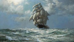 Sea old ship painting artwork ship